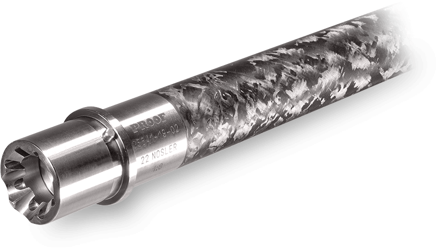 22 Nosler rifle barrel with carbon fiber wrap
