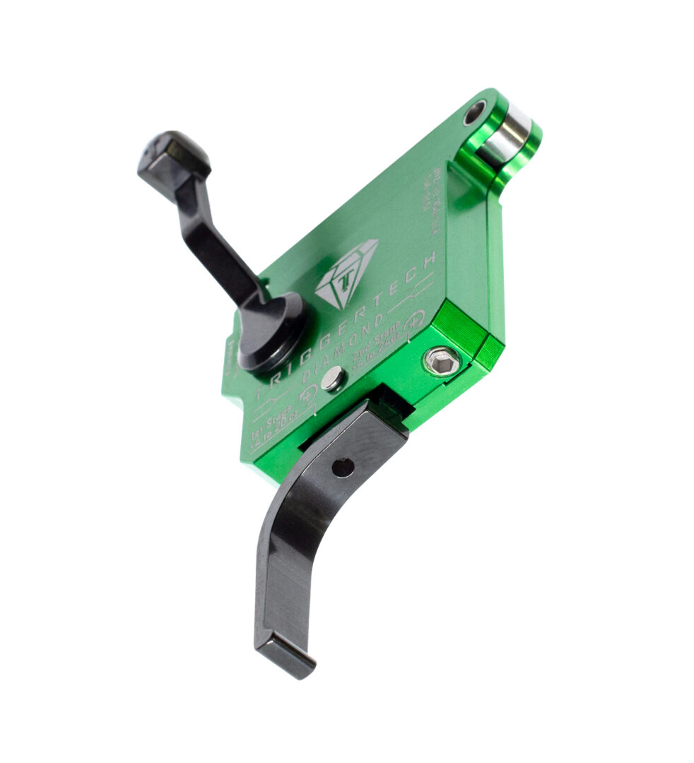 green anodized trigger assembly with black levers